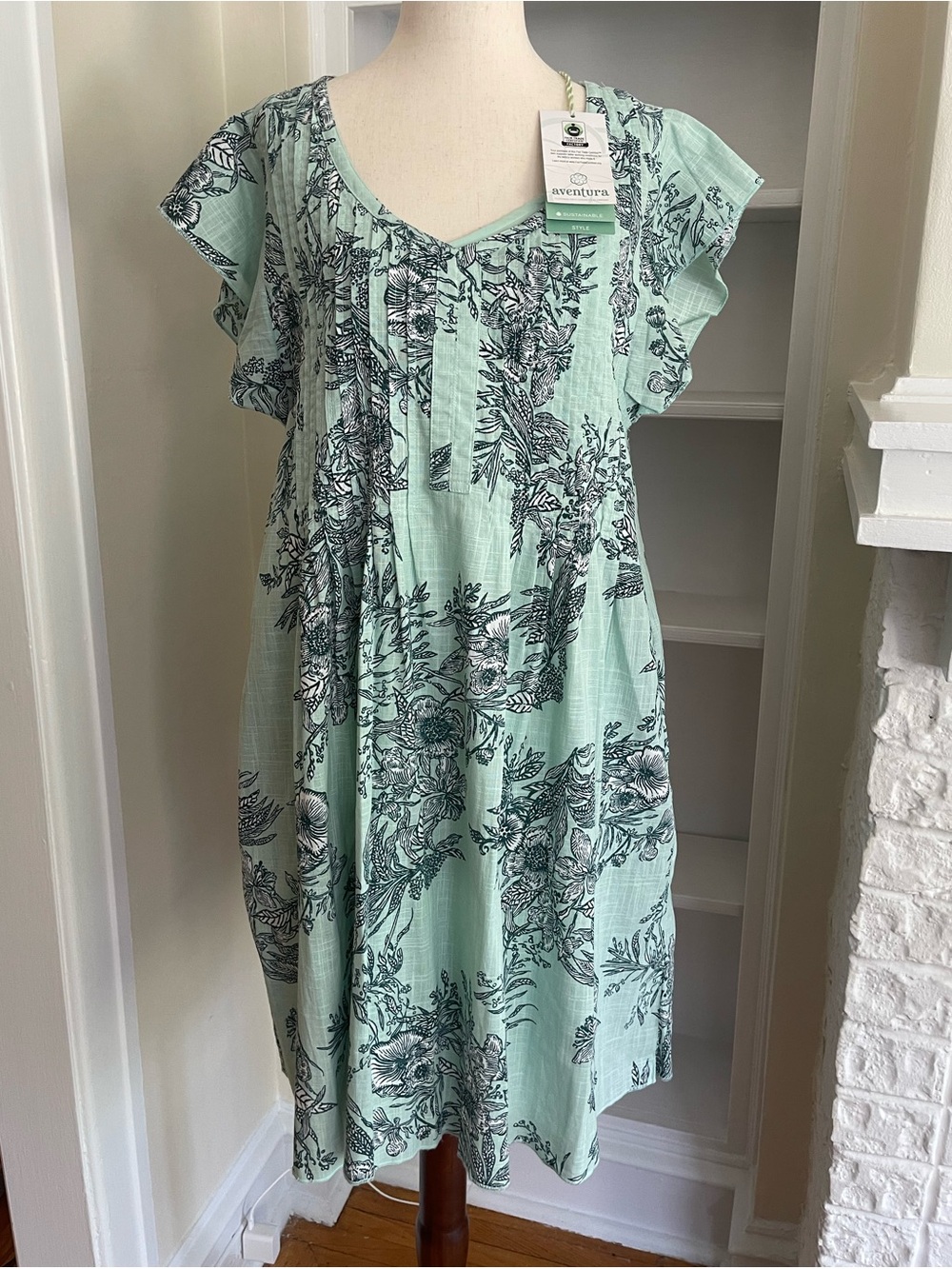 100% Organic Fair Trade Cotton, M- Dress & Built-in Slip.